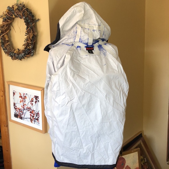MARMONT size Medium Blue windbreaker ZipFront Waterproof Hoodie Packable Jacket - Picture 14 of 14